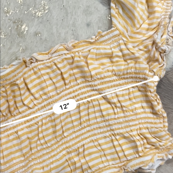 LA Hearts striped yellow crop top - Picture 3 of 4